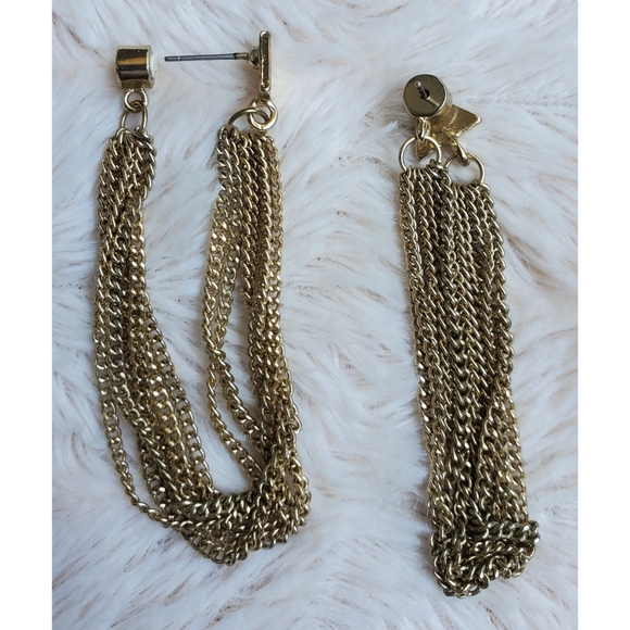 Gold chain dangle earrings - Picture 6 of 15